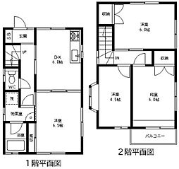 JR南武線 武蔵小杉駅 バス16分 影向寺下車 徒歩4分の賃貸一戸建て 4DKの間取り