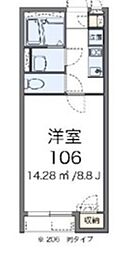 クレイノセンプリス 1Kの間取図画像
