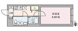 ラシクラス野方 1Kの間取図画像