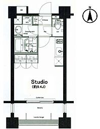 コンフォリア麻布十番 3階ワンルームの間取り