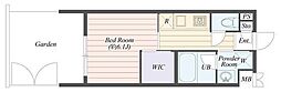 BCITYアパートメントシンジュクNW 1Kの間取図画像