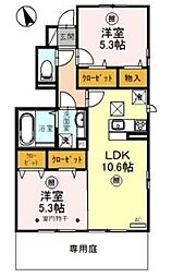 レクエルド 2LDKの間取図画像
