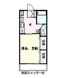 アパート 1Kの間取図画像