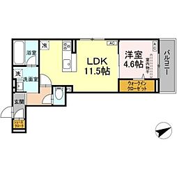 D Paina あざみ野II 1LDKの間取図画像