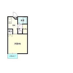 パークヒルズ2 1Kの間取図画像
