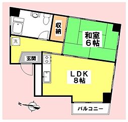 南ハウス 2DKの間取図画像