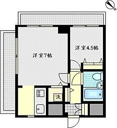 ライオンズマンション川崎第11 8階2Kの間取り