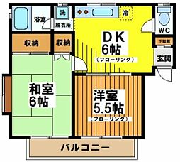 ハビタ 1階2DKの間取り