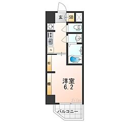 阪急宝塚本線 石橋阪大前駅 徒歩8分の賃貸マンション 3階1Kの間取り