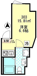 仮称矢口渡新築10世帯 ワンルームの間取図画像