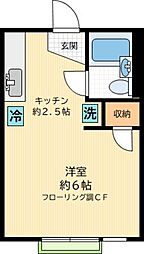 クレスト・ホーム 1Kの間取図画像