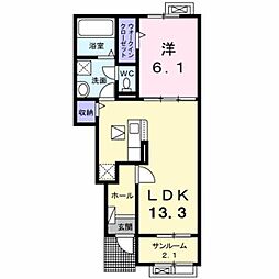 向日葵 1 1LDKの間取図画像
