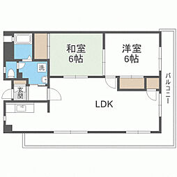 サンコーポタカキ 2LDKの間取図画像