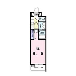 ハルズHINODE 1Kの間取図画像