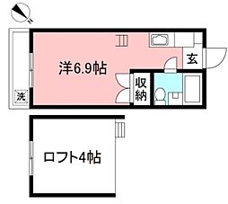 リバーコート稲城 ワンルームの間取図画像