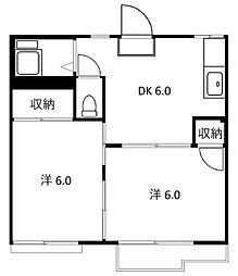 ハイツさいかち 2DKの間取図画像