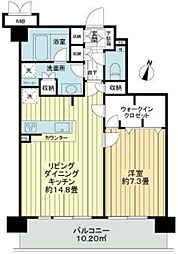 グランド・ガーラ代田橋 14階1LDKの間取り