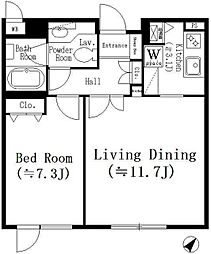 参宮橋マンション 1階1LDKの間取り
