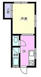 ルネ高宮 1Kの間取図画像
