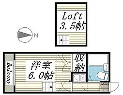 ゼフィランサス吉川 1Kの間取図画像