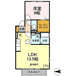 ウエストコート 1LDKの間取図画像