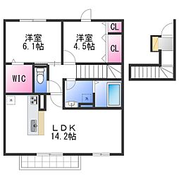 Maison de Grace 2階2LDKの間取り