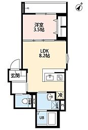 相模原市南区南台3丁目アパート 1LDKの間取図画像