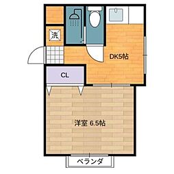 CoCo長津田 1DKの間取図画像