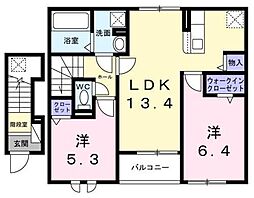RuscelleI 2LDKの間取図画像