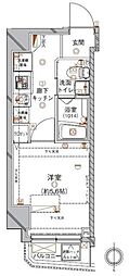 クレイシア西蒲田 1Kの間取図画像