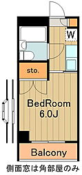 有山ビル 1Kの間取図画像