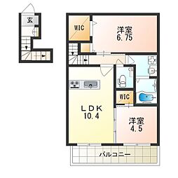 シャーメゾン宝塚中山寺セントリビエ 2LDKの間取図画像