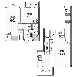 アーバンフラッツ目黒本町 2LDKの間取図画像
