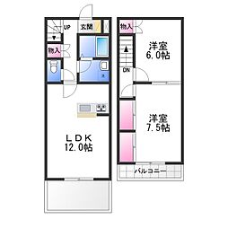 サラセニア 2LDKの間取図画像