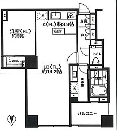 シティタワーズ豊洲ザ・ツインN棟 1LDKの間取図画像