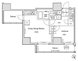 コンフォリア浅草橋 4階1LDKの間取り