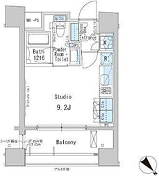 ParkAxis茅場町 ワンルームの間取図画像
