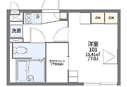 レオパレスタウンコート2 1Kの間取図画像