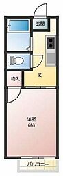 イルマーレ1番館 1Kの間取図画像