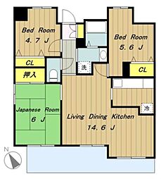 横山セントラルスクエア 3LDKの間取図画像