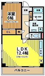 シャングリラ代々木 3階1LDKの間取り