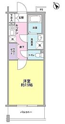 ヴィラ クロシェット 1階1Kの間取り