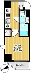 SHOKEN Residence横浜鶴見IV 5階1Kの間取り