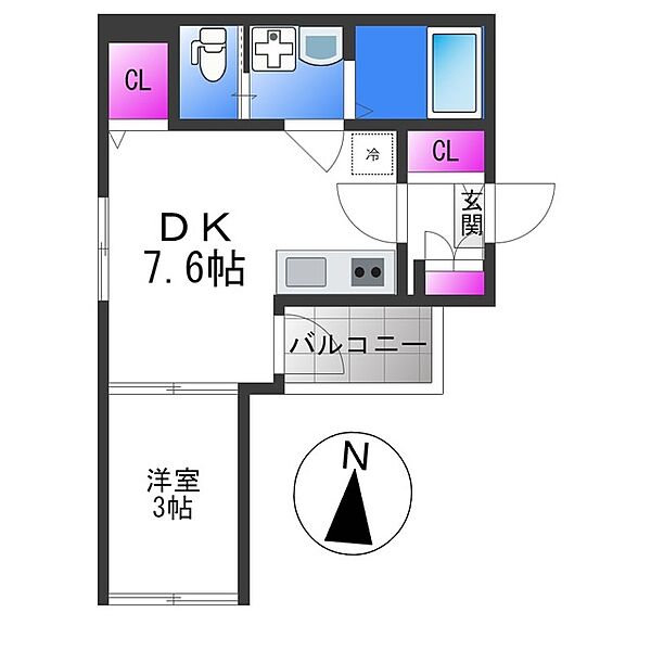 ORBIT巽南 ｜大阪府大阪市生野区巽南３丁目(賃貸アパート1DK・3階・27.51㎡)の写真 その2