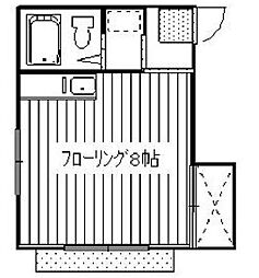 イディアフジサワハイツ ワンルームの間取図画像