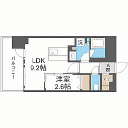 デュ・レジア薬院スタンス 1LDKの間取図画像