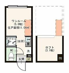 セレッソパティオ浜田山 ワンルームの間取図画像
