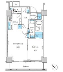 パークアクシス滝野川ラブリーズ 1LDKの間取図画像