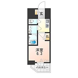 エスリード江坂セントラム 1Kの間取図画像