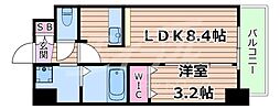Osaka Metro今里筋線 緑橋駅 徒歩7分の賃貸マンション 4階1LDKの間取り